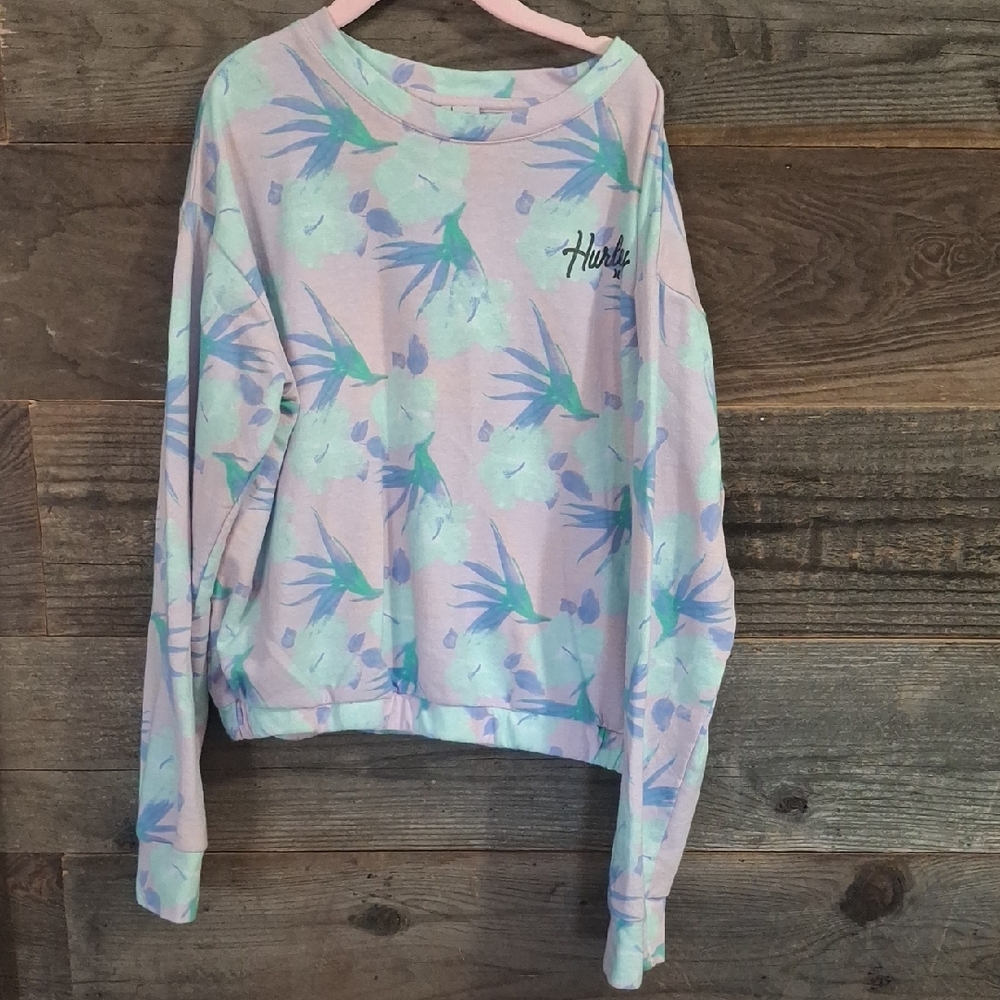 Girls Hurley Light Pastel Floral Crewneck D